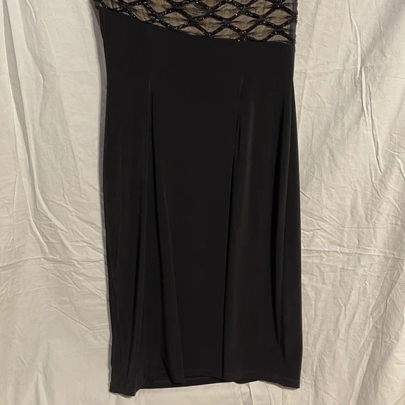 Connected Apparel Dress 8 Black Sparkle Drape Nwot Stretch Formal Mother Bride - Picture 8 of 10